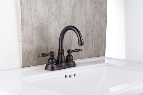 Derengge Two-Handle Bathroom Faucet,Lavatory Bathroom Sink Faucet with Overflow Pop up Drain,4 Inch Centerset Faucet,Brushed Nickel Finished,F-4501JM-BN in Kuwait