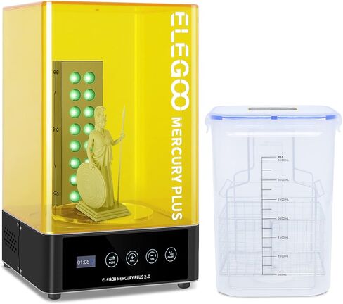 ELEGOO Mercury Plus 2.0 Wash and Cure Station Washing and Curing Machine Resin Curing Station for LCD/DLP/SLA 3D Printed Models with Rotary Curing Turntable and Washing Bucket in Saudi Arabia