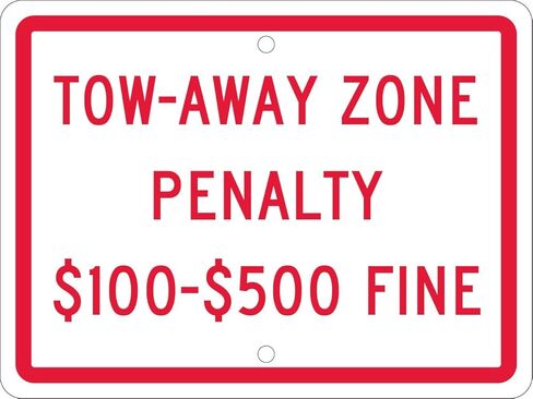 NMC TMS339H لافتة "Tow Away Zone Penalty"، 0.063 ألومنيوم، 9 بوصة × 12 بوصة in Kuwait