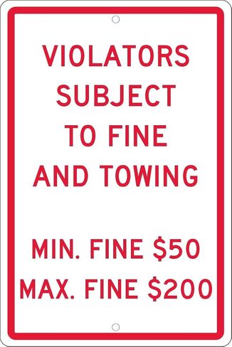 NMC TMS333H Violators Subject to FINE and Towing Sign, Pennsylvania - 12 in. x 18 in. All Purpose Aluminum Sign with Handicap Graphic in Saudi Arabia
