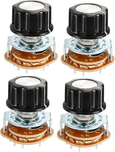 uxcell 2P6T 2 Pole 6 Throw 1Deck Band Channel Rotary Switch Selector with Plastic Knob 4Pcs in Saudi Arabia