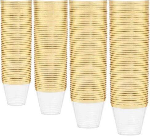 WDF 200 Piece Clear Plastic Cups - 9 oz Clear Cups Heavy-Duty Plastic Cups, 9 Ounce Plastic Clear Disposable Cups for Party, Weddings, Thanksgiving, Christmas, New Years in Saudi Arabia