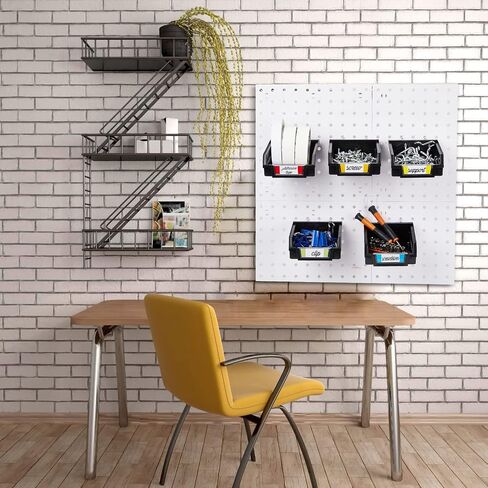 Tatuo 25 Set Pegboard Bins with Metal Hooks and Labels Pegboard Parts Hardware Storage Organizer for Organizing Garage Accessories, Workbench Attachments, Workshop Craft Hardware, 3.7 x 3.5 x 1.8 Inch in Saudi Arabia