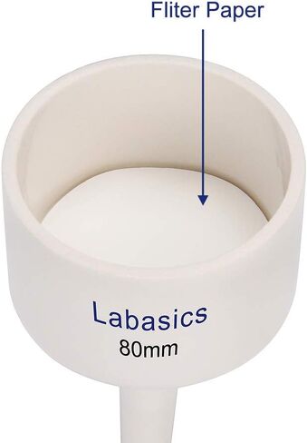 Labasics Porcelain Buchner Funnel 60 mm, Porcelain Buchner Filter Funnel OD 6 cm ID 5.5 cm for Laboratory in Kuwait