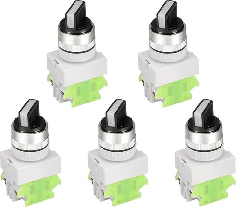 uxcell 5pcs Latching Lock 3 Positions Rotary Selector Select Switch DPST 10A 22mm Mounting Hole Dia in Saudi Arabia