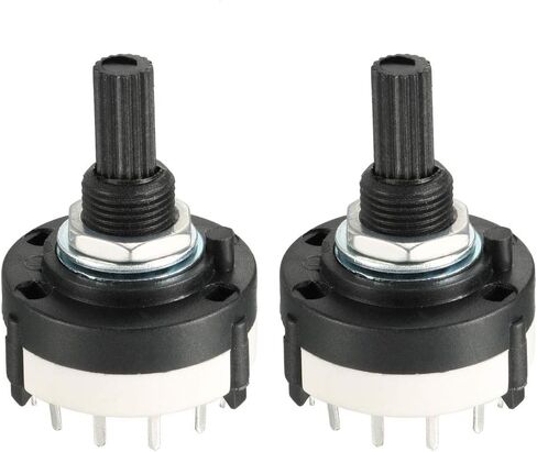 uxcell 1P12T 1 Pole 12 Throw Single Deck Band Channel Rotary Switch Selector 2pcs in Saudi Arabia