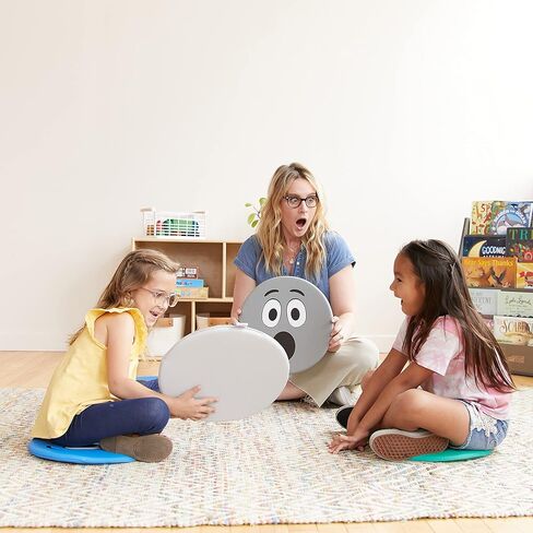 وسادات ECR4Kids SoftZone Emotion مع مرآة، ثلاثية اللغات، وسائد تعبيرية، معاصرة، 8 قطع in Kuwait
