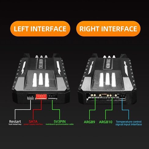 وحدة تحكم مروحة MEHIDFY ARGB، وحدة تحكم في درجة حرارة مروحة PWM، 4Pin PWM 5V 3Pin ARGB مروحة تبريد ذكية للتحكم عن بعد لجهاز الكمبيوتر الشخصي، محور مروحة الرادياتير in Kuwait