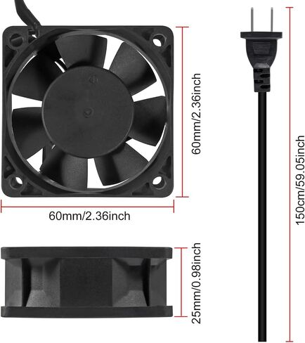 UMLIFE 2PACK 6025 مروحة EC مروحة تبريد بدون فرشاة AC 110V 115V 120V 220V 240V محوري مروحة كروية 60 مم × 25 مم in Saudi Arabia