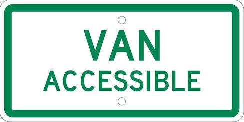 NMC TMAS11H Van ACCESSIBLE Sign – 12 in. x 6 in. All Purpose Aluminum Parking Sign with Green Text on White Base in Saudi Arabia