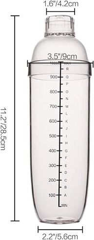2 Pcs Plastic Cocktail Shaker,Drink Mixer Boba Tea Shaker,Professional Bar Tools Set (17oz/500cc) in Saudi Arabia