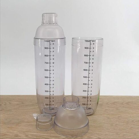 2 Pcs Plastic Cocktail Shaker,Drink Mixer Boba Tea Shaker,Professional Bar Tools Set (17oz/500cc) in Saudi Arabia