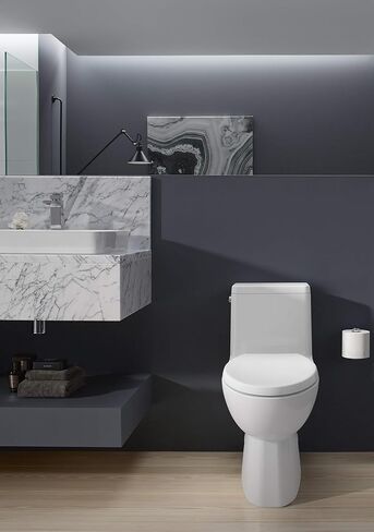 KOHLER Reach Comfort Height One-Piece Elongated 1.28 Gpf Toilet with Skirted Trapway and Left-Hand Trip Lever in Kuwait