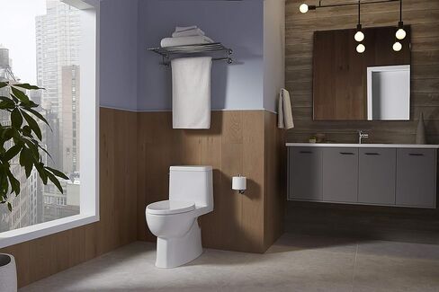 KOHLER Reach Comfort Height One-Piece Elongated 1.28 Gpf Toilet with Skirted Trapway and Left-Hand Trip Lever in Kuwait