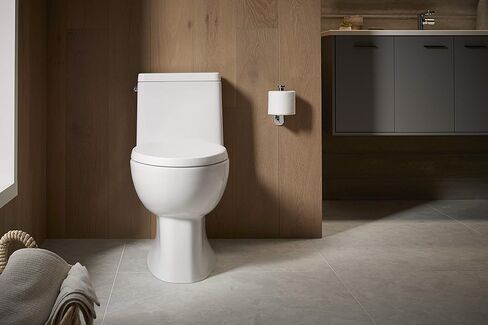 KOHLER Reach Comfort Height One-Piece Elongated 1.28 Gpf Toilet with Skirted Trapway and Left-Hand Trip Lever in Kuwait