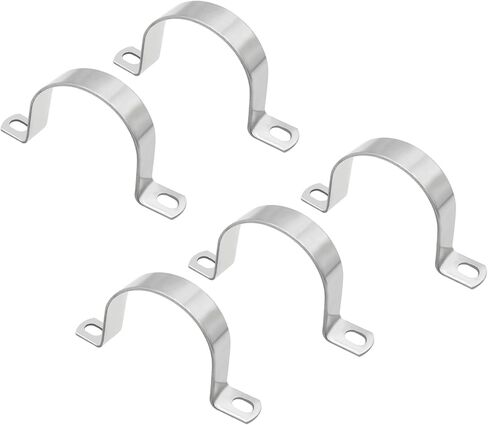 Cionyce 12 Pack M10 Tube Strap 304 Stainless Steel Clamp U-Bracket Clips 2 Hole Rigid Pipe Strap(12Pack,10mm) in Kuwait
