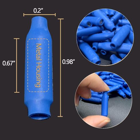 Low Votage Type B Connectors with Filled Silicone Wet for Telephone Alarm System Wire Crimp Bean Splice (100pcs, Blue) in Saudi Arabia