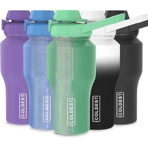 Coldest Shaker Bottle - Protein Blender Shaker Cup for Protein Mixes Insulated Chug lid Bottle,Bottle Fits Sip Cirkul Lid (46 oz, Forever Pink Glitter)