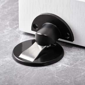 2 Packs Silvery Floor Mount Door Stopper，Invisible Magnetic Door Stop,Door Catch/Stopper for Bottom of Door，Hold Your Door Open，with Adhesive No Drilling,for Home Office Bedroom