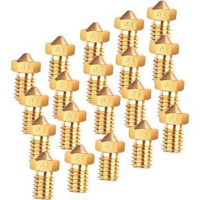 فوهات طابعة ثلاثية الأبعاد، M6 0.4 مم رأس طباعة فوهة نحاسية لاستبدال خيوط 1.75 مم E3D V5-V6 ثلاثية الأبعاد (20 قطعة) in Kuwait