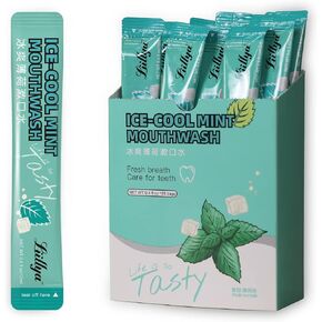 Liillya Mini Mouthwash Travel Size, Individual Non Alcohol Mouthwash On The Go Single Use Mouthwash Packets Portable for Adults Great for Work, Smokers, Hotels for Birthday Christmas 20 Single Packs