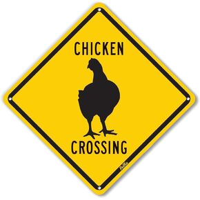 PetKa Signs and Graphics PKAC-0132-NA_10x10 "Chicken Crossing" Aluminum Sign, 10" x 10", Black on Orange