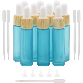 10ml Essential Oil Dropper Glass Bottle 10pcs Colorful Dropper Glass Bottles with Eye Dropper, Reusable Bottle, perfect for Travel, Carrying Outside (Matte Cyan Blue) in Kuwait