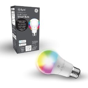 GE CYNC Smart LED Light Bulb, Full Color, Bluetooth Enabled, Alexa and Google Home Compatible,White, (1 Pack), Packaging May Vary