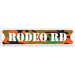 PetKa Signs and Graphics PKSS-0108-NA_18x4"Rodeo Rd" Aluminum Sign, 18" x 4", Camo