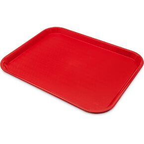 صينية كافتيريا للوجبات السريعة من Carlisle FoodService Products مع سطح منقوش للكافيتريات والوجبات السريعة وغرفة الطعام، بلاستيك، 17.87 × 14 × 0.98 بوصة، أحمر in Saudi Arabia
