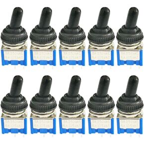 CESFONJER 10 قطعة مفتاح قفل صغير | Mts-101 NO/Off مفتاح تبديل مصغر صغير لوحة قيادة السيارة SPST 2Pin التيار المتناوب 125 فولت/6A ، 250 فولت/3A + 10 قطعة غطاء مقاوم للماء in Kuwait