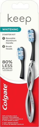 Colgate Keep Manual Toothbrush Whitening Starter Kit - Silver, 1 count in Saudi Arabia