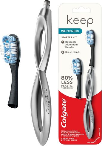 Colgate Keep Manual Toothbrush Whitening Starter Kit - Silver, 1 count in Saudi Arabia