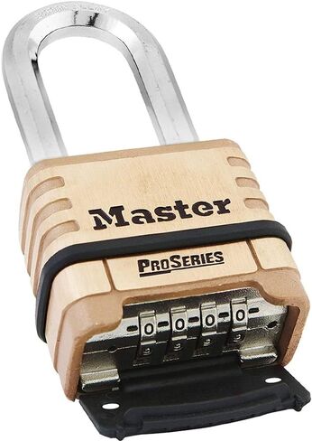 Master Lock 1175DLH 2-1/4in (57mm) Wide ProSeries Brass Resettable Combination Padlock, 4 Pack Bundle W/ Lumintrail Key Chain Light in Saudi Arabia