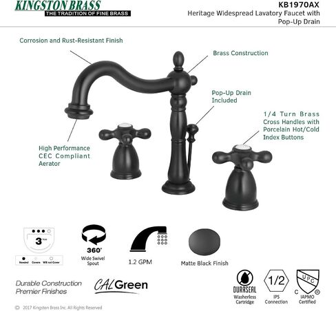 Kingston Brass kb197 Heritage انتشار حوض صنبور in Kuwait