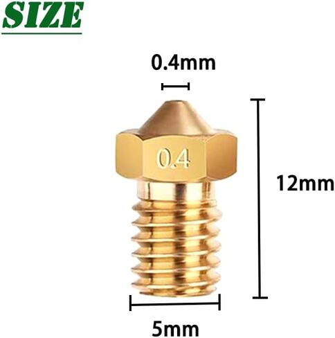 فوهات طابعة ثلاثية الأبعاد، M6 0.4 مم رأس طباعة فوهة نحاسية لاستبدال خيوط 1.75 مم E3D V5-V6 ثلاثية الأبعاد (20 قطعة) in Kuwait