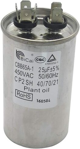 متر ستار ROHS CQC EN60252-1 مكثف بدء تشغيل ضاغط تكييف الهواء العالمي 20-75 فائق التوهج CBB65A-1 450VAC 50/60 هرتز C S2(P2) SH 40/70/21 زيت نباتي (35 فائق التوهج) in Kuwait