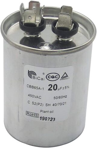 متر ستار ROHS CQC EN60252-1 مكثف بدء تشغيل ضاغط تكييف الهواء العالمي 20-75 فائق التوهج CBB65A-1 450VAC 50/60 هرتز C S2(P2) SH 40/70/21 زيت نباتي (35 فائق التوهج) in Kuwait