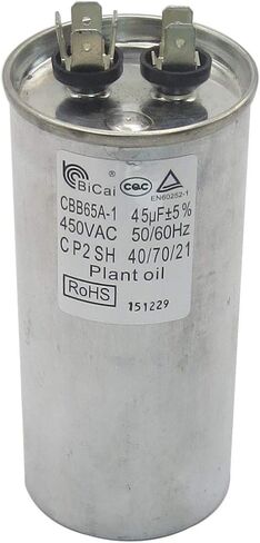 Meter Star ROHS CQC EN60252-1 Universal Air Conditioning Compressor Start-up Capacitor 20-75uf CBB65A-1 450VAC 50/60Hz C S2(P2) SH 40/70/21 Plant Oil (35uf) in Kuwait