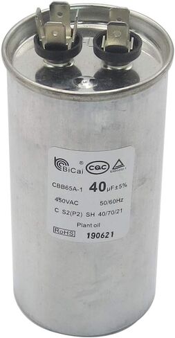 متر ستار ROHS CQC EN60252-1 مكثف بدء تشغيل ضاغط تكييف الهواء العالمي 20-75 فائق التوهج CBB65A-1 450VAC 50/60 هرتز C S2(P2) SH 40/70/21 زيت نباتي (35 فائق التوهج) in Kuwait