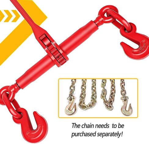 ملف سلسلة Cuilvu، عبوتان 3/8"-1/2" قوة عمل تصل إلى 9200 رطل، قوة كسر تصل إلى 33000 رطل، مناسبة لربط وسحب الأحمال الثقيلة على الشاحنات in Kuwait