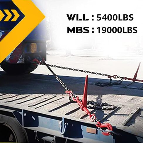 ملف سلسلة Cuilvu، عبوتان 3/8"-1/2" قوة عمل تصل إلى 9200 رطل، قوة كسر تصل إلى 33000 رطل، مناسبة لربط وسحب الأحمال الثقيلة على الشاحنات in Kuwait