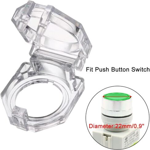 قطعتان من غطاء المفتاح البلاستيكي الشفاف من Uxcell لمفتاح زر ضغط بقطر 22 مم in Kuwait