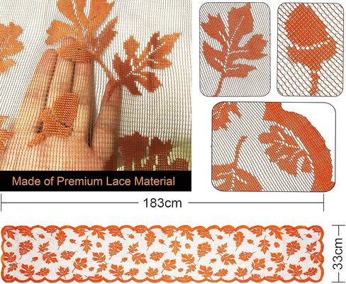 🍁Fall Table Runner Thanksgiving Decorations, Maple Leaf Lace Table Runner for Thanksgiving Dinner Party Pumpkin Autumn Runner Harvest Table Decorations Autumn Home Indoor Seasonal Decor(13x72 Inch) in Kuwait