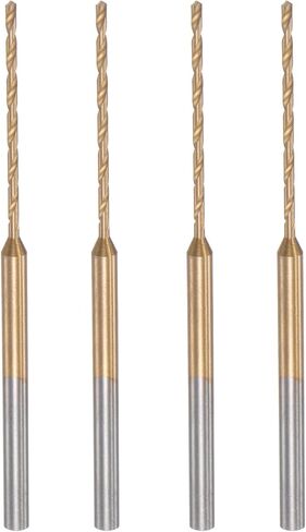 uxcell 8Pcs 0.8mm Mini Twist Drill Bit, Micro Engraving Drill Bits High-Speed Steel 2.35mm Shank Titanium Coated for DIY Resin, Amber and Wood in Saudi Arabia