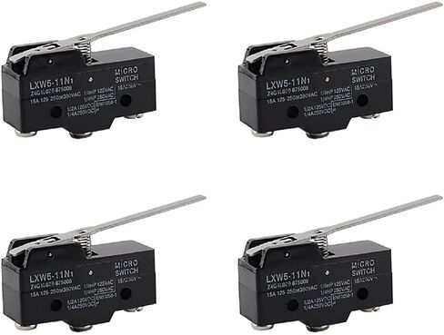 Stemedu 4PCS LXW5-11N1 Microswitch SPDT 1NO 1NC Micro Limit Switch Hinge Lever Momentary Push Button Switches 3A AC380V DC220V (Pack of 4) in Saudi Arabia