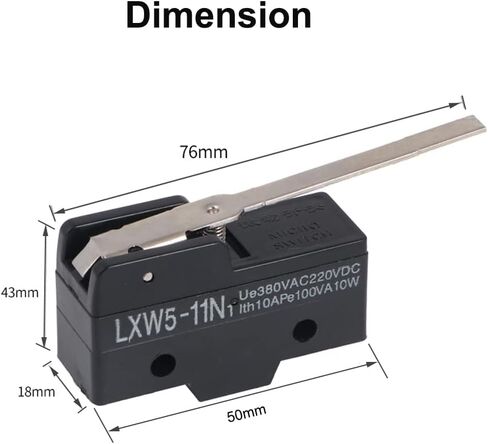 Stemedu 4PCS LXW5-11N1 Microswitch SPDT 1NO 1NC Micro Limit Switch Hinge Lever Momentary Push Button Switches 3A AC380V DC220V (Pack of 4) in Saudi Arabia