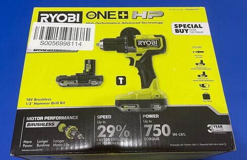 RYOBI ONE+ HP 18V Brushless Cordless 1/2 in. Hammer Drill Kit with (2) 2.0 Ah Batteries, Charger, and Bag (PBLHM101K2) in Saudi Arabia