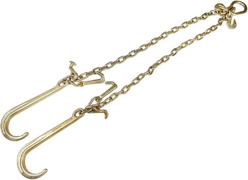 WFLNHB G70 5/16in x 3ft V-Chain Bridle 15in/8in J-Hook Tow Chain T-Hook & J-Hook w/Grab Hooks in Kuwait