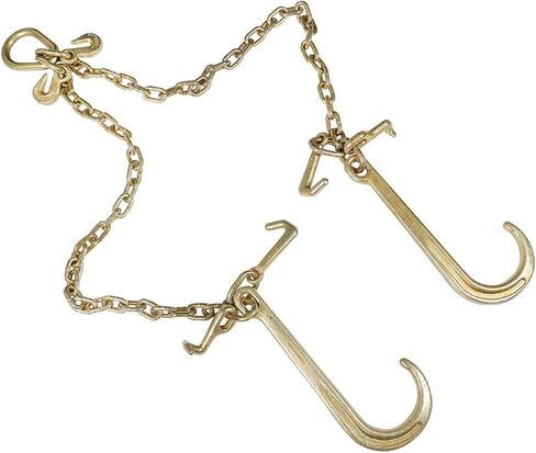 WFLNHB G70 5/16in x 3ft V-Chain Bridle 15in/8in J-Hook Tow Chain T-Hook & J-Hook w/Grab Hooks in Kuwait